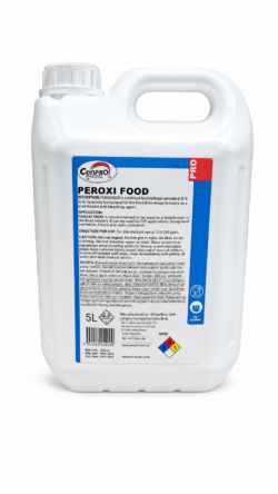 PEROXI FOOD 5 LITROS Limpador e Desinfetante, sem necessidade de enxágue. Produto a base de Peróxido de Higiênico para higienização de superfícies em geral.