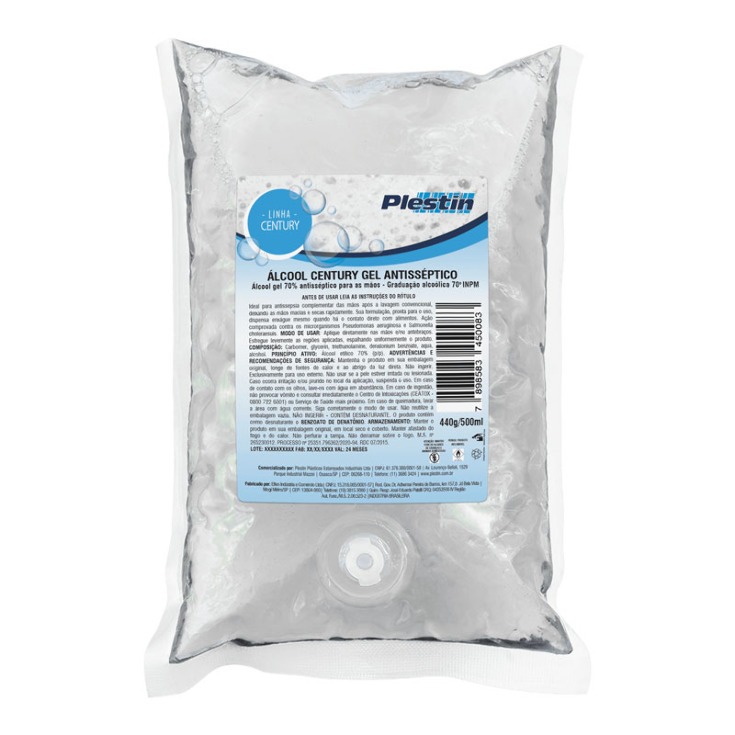 Álcool Líquido Spray Antisséptico Bolsa 500 ml - Plestin